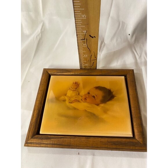 Vtg 1983 FRAMED ITALY TILE ART BY BESSIE PEASE GUTMANN 802# BABY - Picture 10 of 11